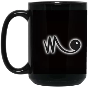 black coffee mug with white Momentum logo